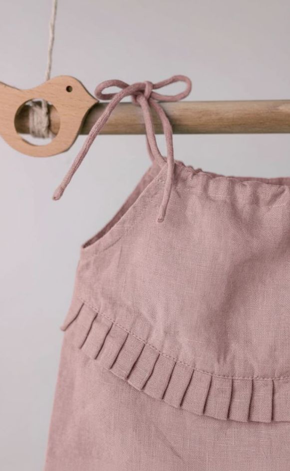 Quinn Linen Tie Strap Pleated Co-Ords Set