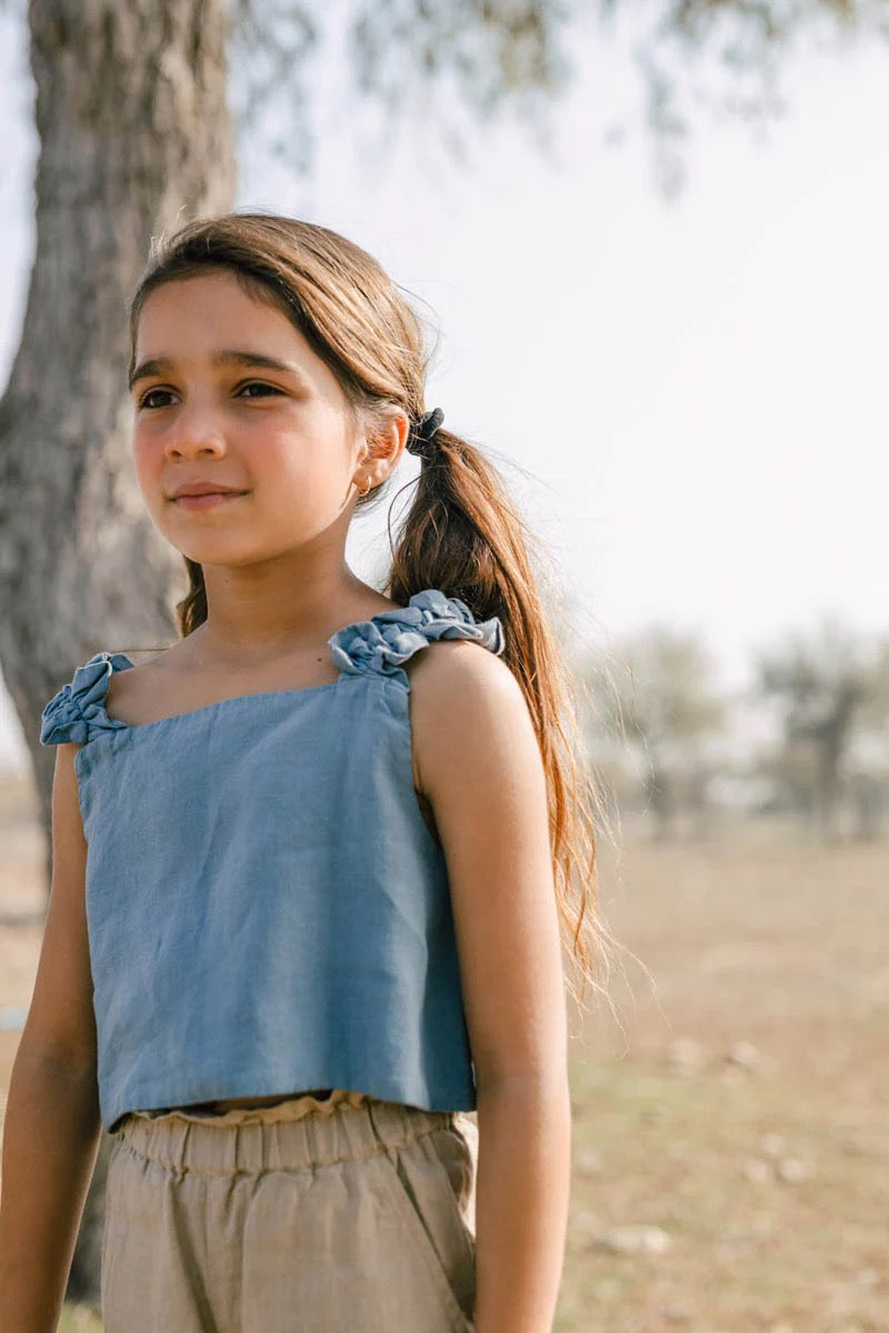 Olivia Ribbon Ruffle Top