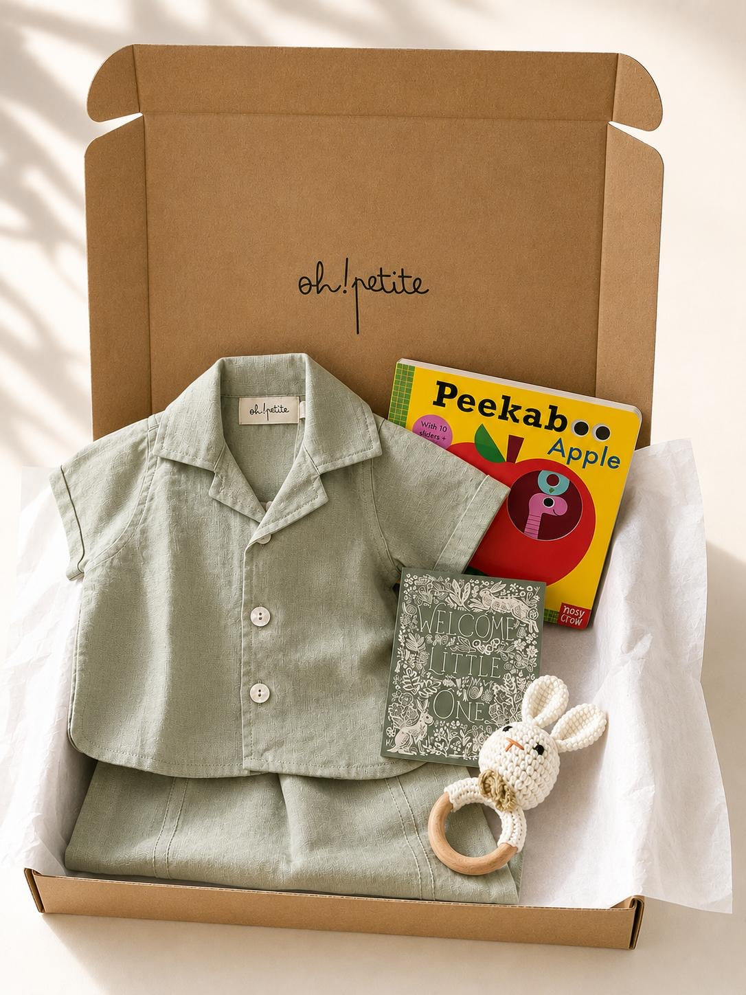 Hello, Little One Tactile Book Set - Blake Cuban Collar Co-Ords