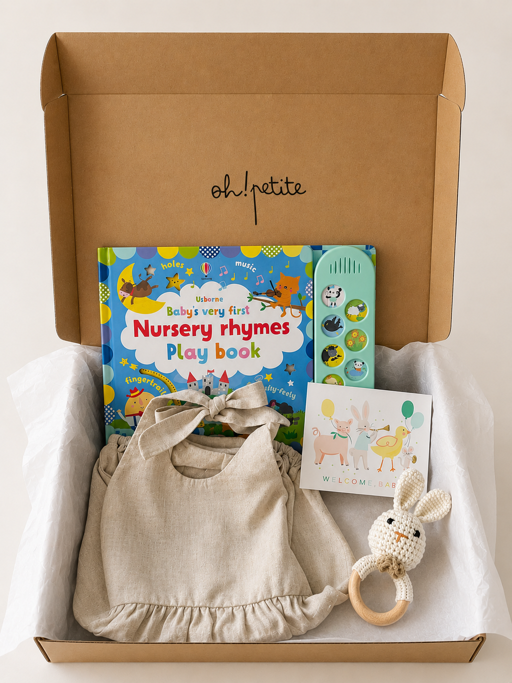 Hello, Little One Soundbook Set - Harper Halter Neck Romper