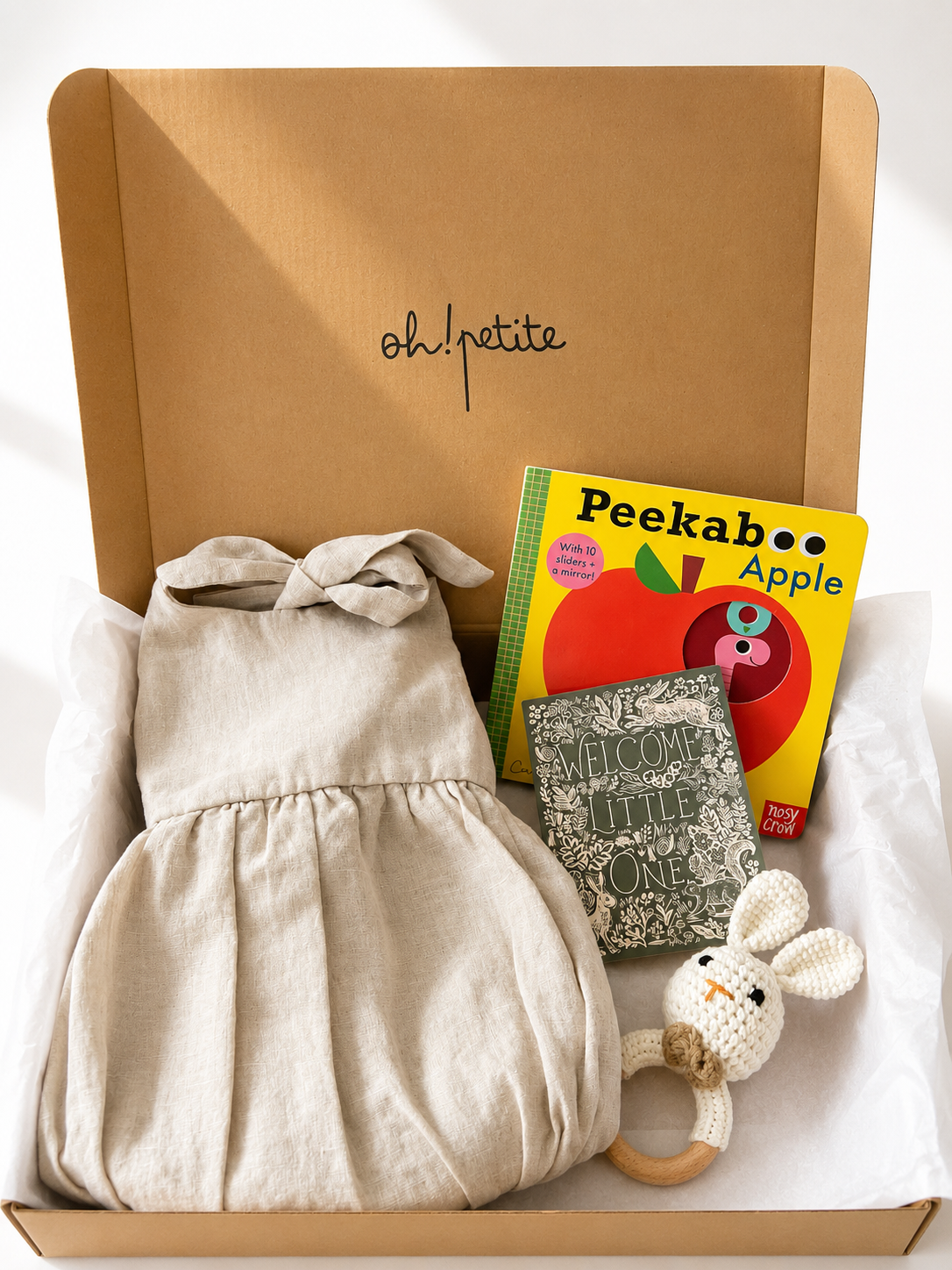 Hello, Little One Tactile Book Set - Harper Halter Neck Romper