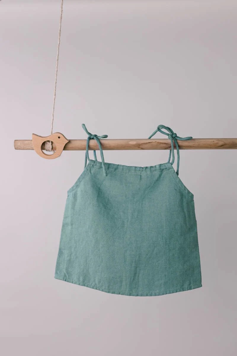 Quinn Linen Tie Strap Pleated Co-Ords Set