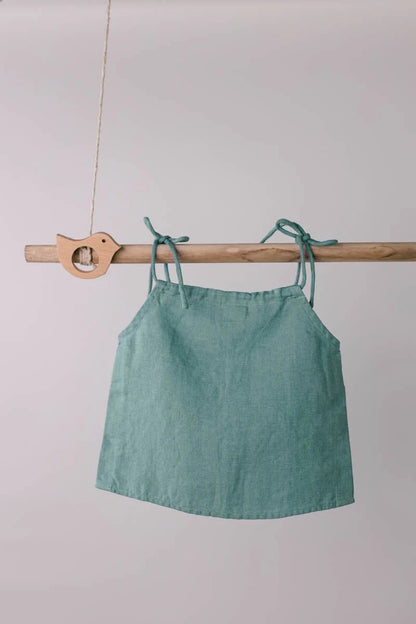 Quinn Linen Tie Strap Pleated Co-Ords Set