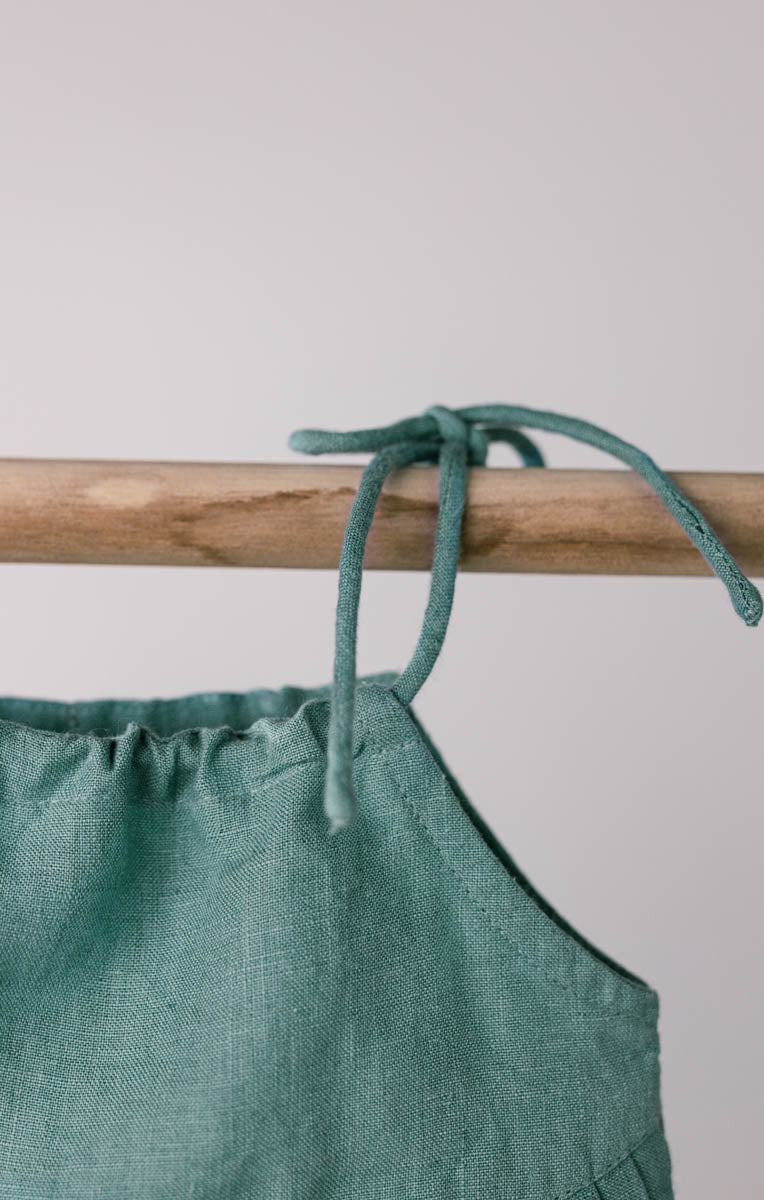 Quinn Linen Tie Strap Pleated Co-Ords Set