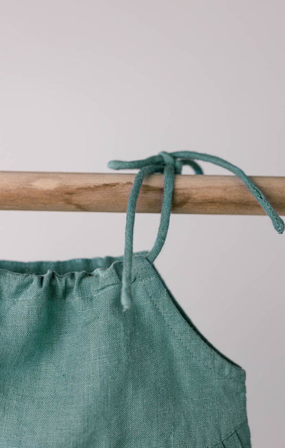 Quinn Linen Tie Strap Pleated Co-Ords Set