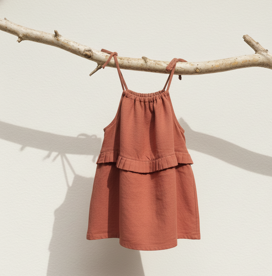 Quinn Linen Tie Strap Pleated Top