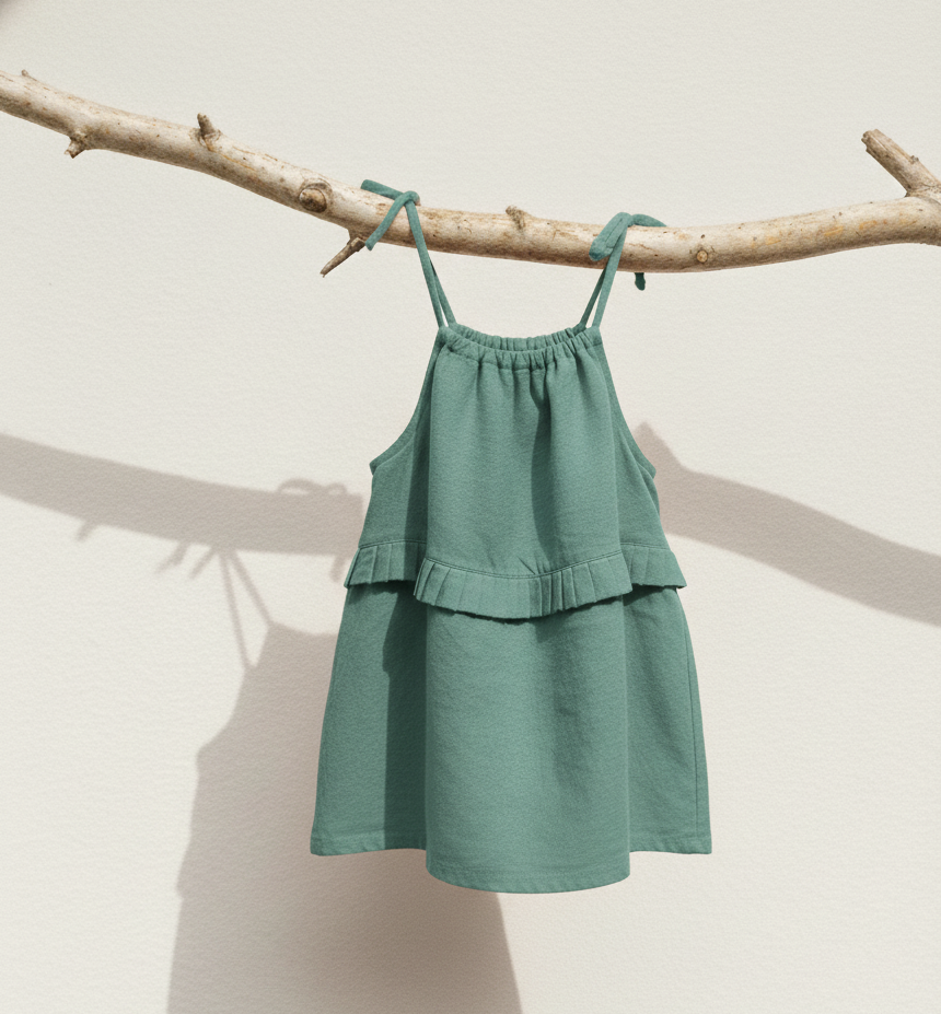 Quinn Linen Tie Strap Pleated Top