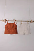 Quinn Linen Tie Strap Pleated Co-Ords Set