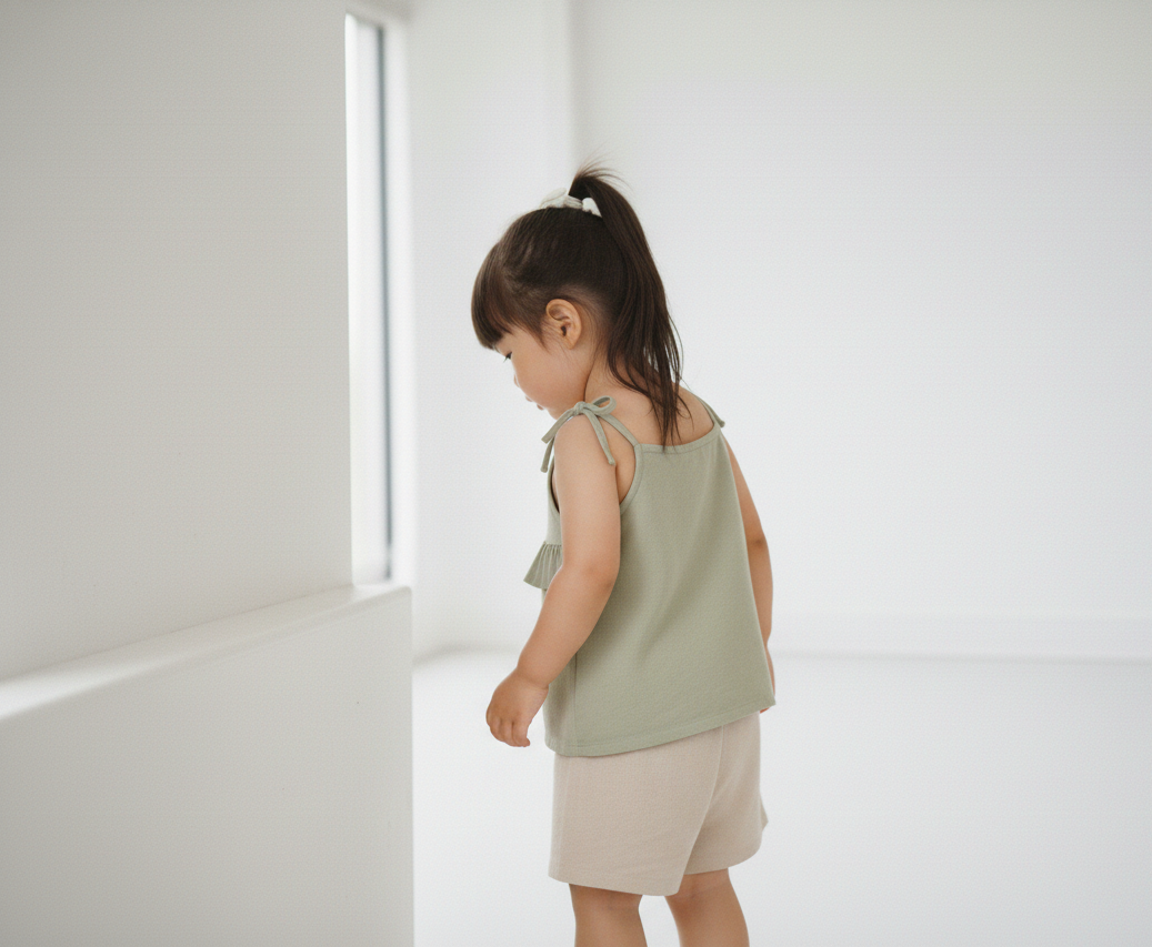 Quinn Linen Tie Strap Pleated Co-Ords Set