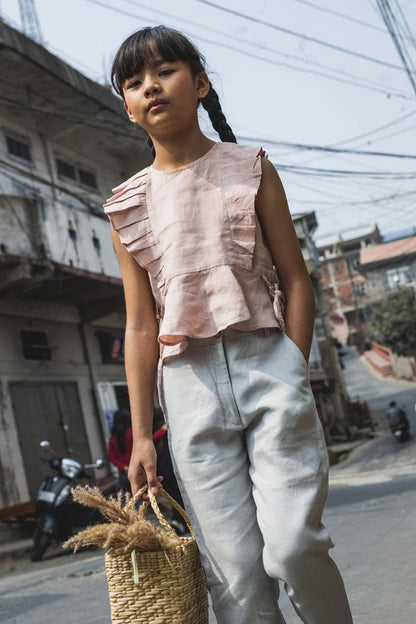 Freya Peplum Top With Drawstrings