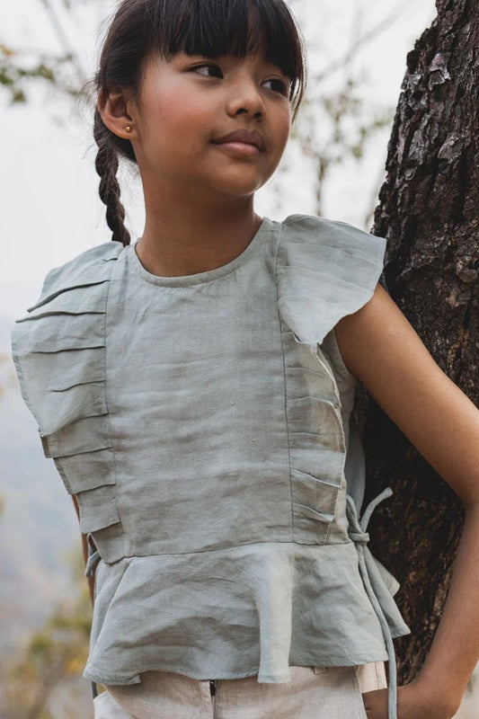 Freya Peplum Top With Drawstrings