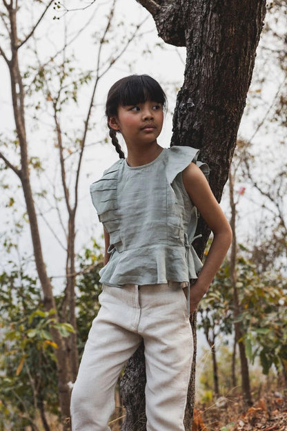 Freya Peplum Top With Drawstrings
